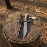 Classic Jim Bowie Style Damascus Steel Bowie Knife – Clip Point Blade with Walnut Wood Handle | JW SteelCrafts