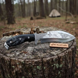 Frontier Persian Clip Point Bowie Knife Engraved D2 Steel Fixed Blade