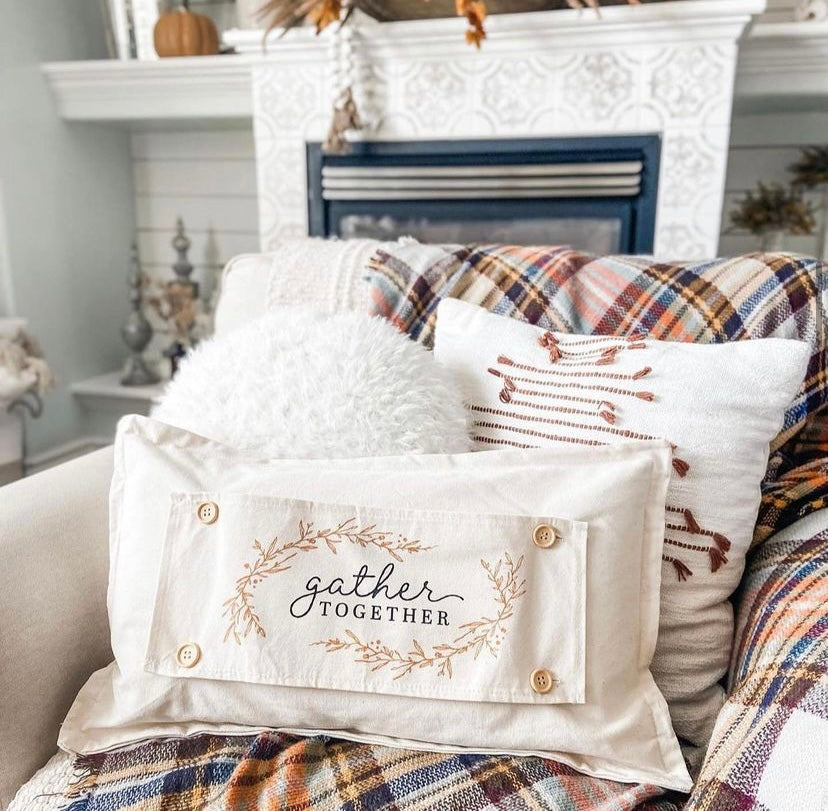 PILLOW ONLY (with fluffy insert): Natural Boho Cream: RECTANGLE BOHO PILLOW (with fluffy insert)