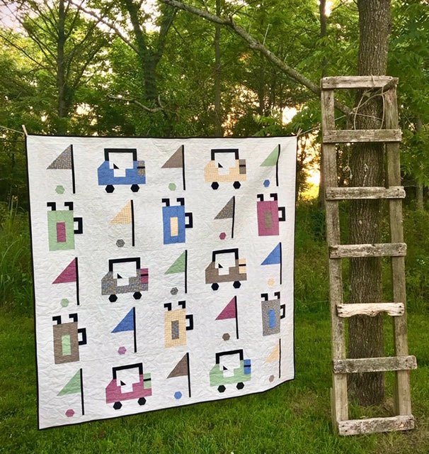 Golf Bags and Flags Quilt Pattern - PRINT PAPER VERSION