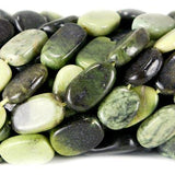 Green Serpentine Bead Oval