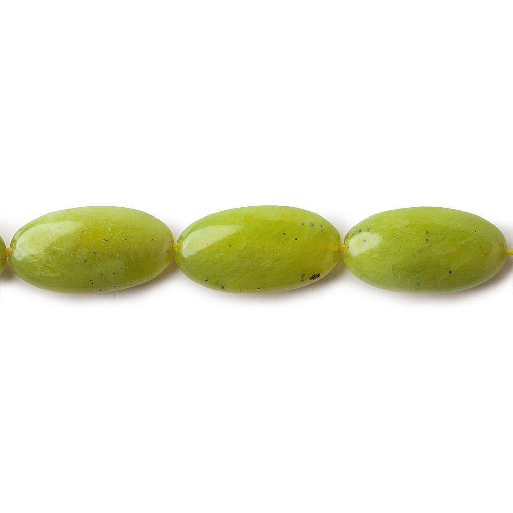 Green Serpentine Plain Oval Beads