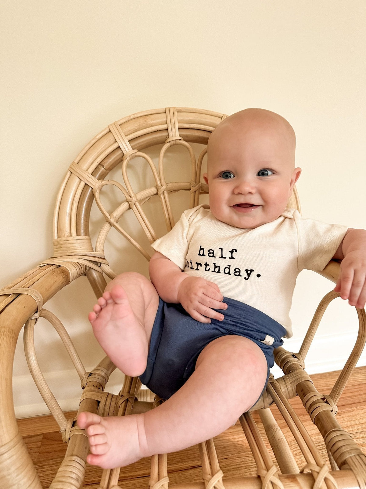 Half Birthday Organic Baby Bodysuit by Tenth & Pine, product image 7