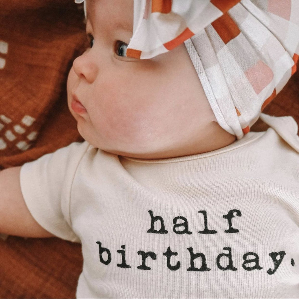 Half Birthday Organic Baby Bodysuit by Tenth & Pine, product image 4