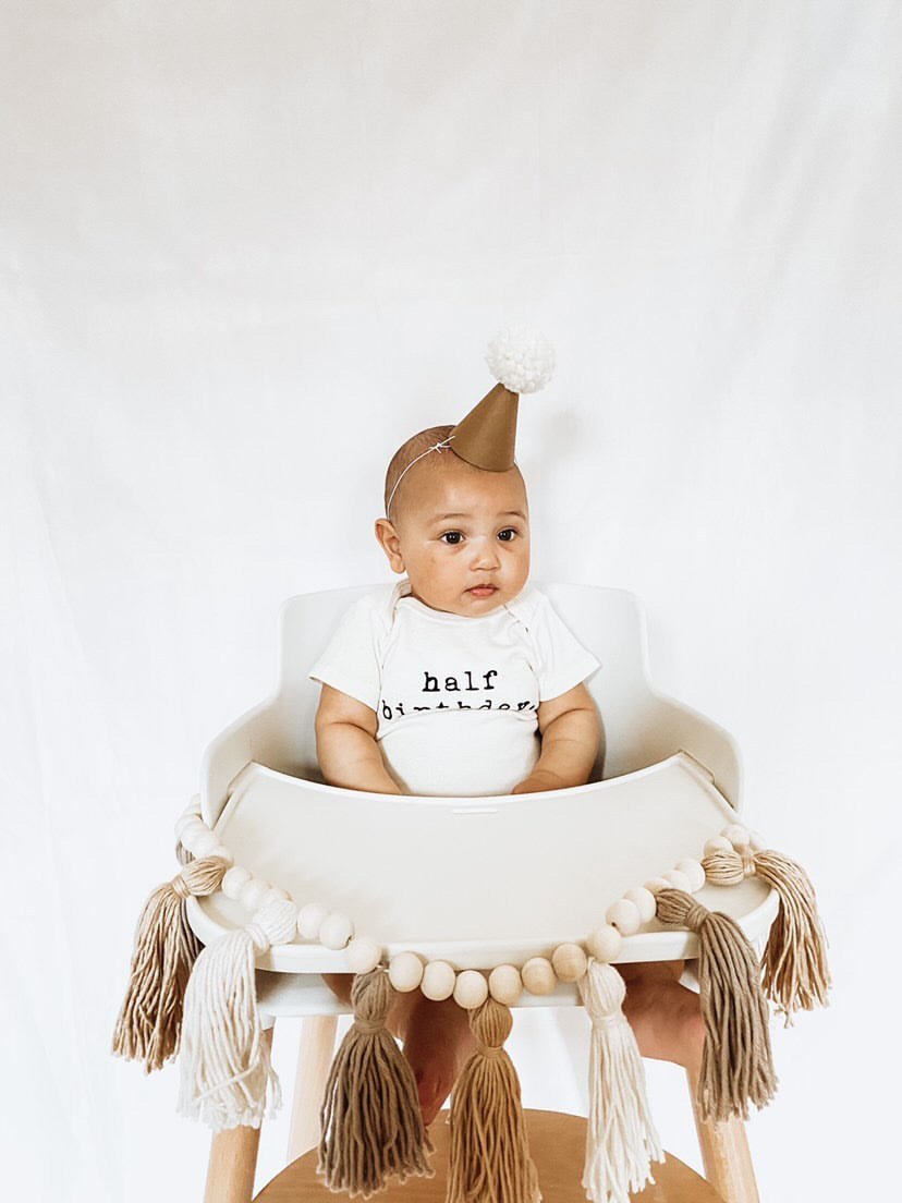 Half Birthday Organic Baby Bodysuit by Tenth & Pine, product image 6