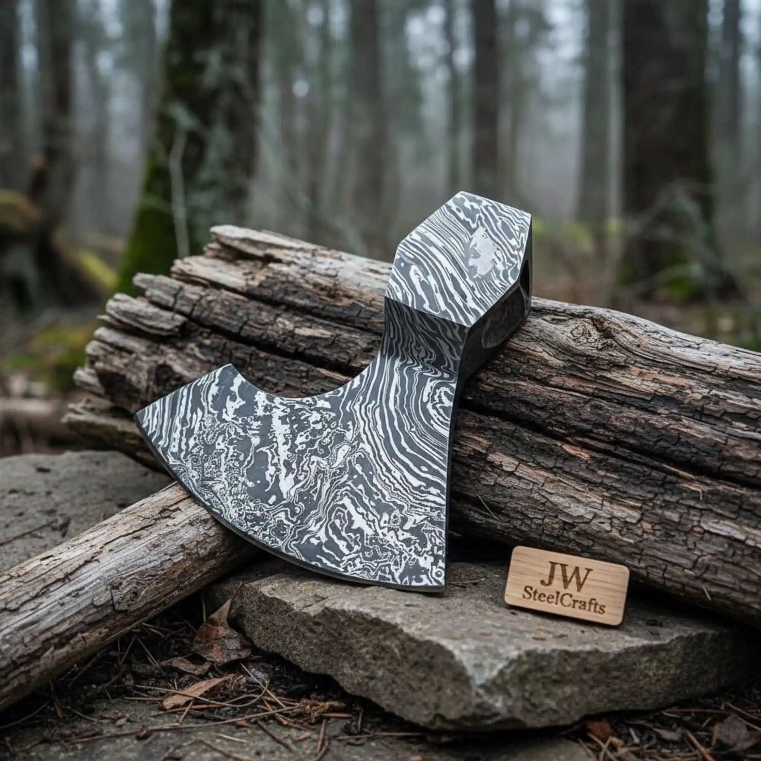 Ironhollow Bearded Damascus Axe 6.5