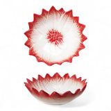 Hand-Painted Poinsettia Ceramic Bowl