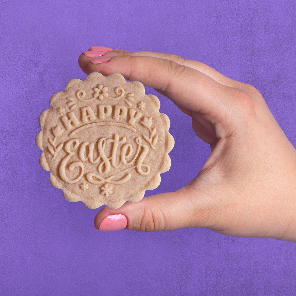 Embossed Easter Cookie Press - Happy Easter