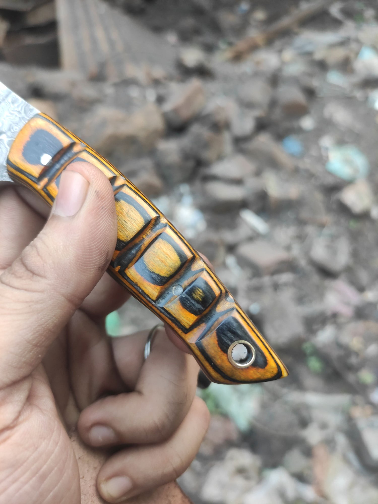 Handmade Damascus Mini EDC Knife — Everyday Carry Survival Tool