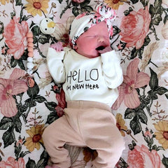 Hello I'm New Here Organic Bodysuit Long Sleeve by Tenth & Pine, product image 7