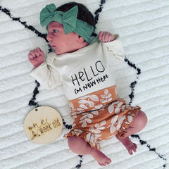 Hello I'm New Here Organic Bodysuit Long Sleeve by Tenth & Pine, product image 8