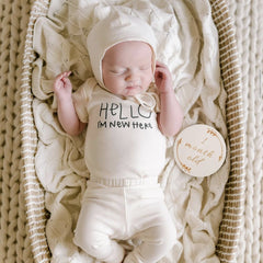 Hello I'm New Here Organic Baby Bodysuit by Tenth & Pine, product image 5