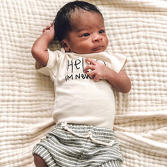 Hello I'm New Here Organic Baby Bodysuit by Tenth & Pine, product image 6