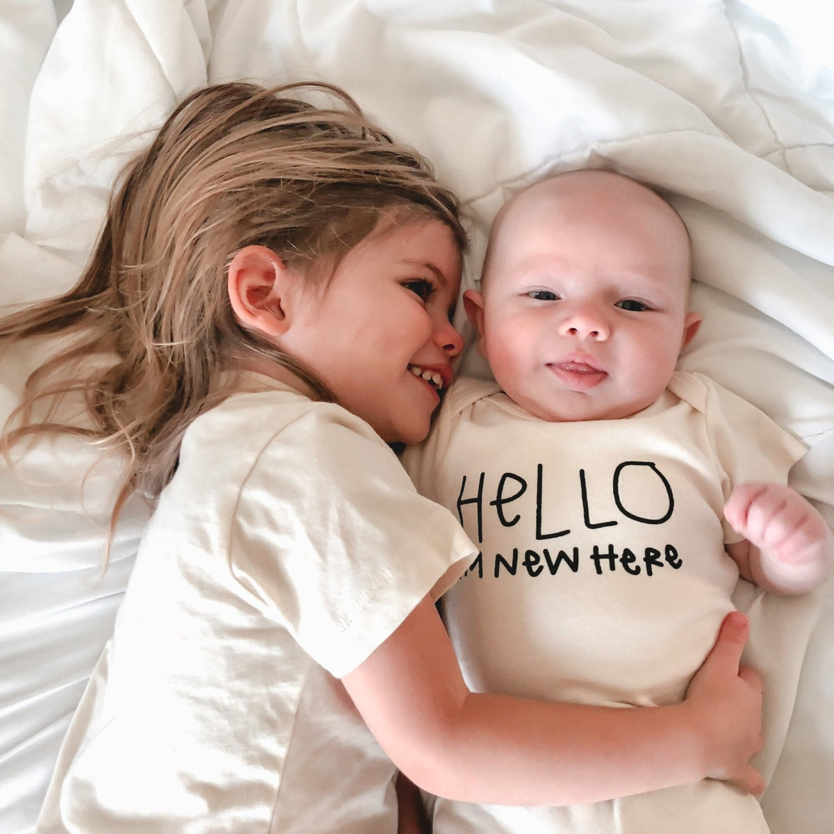 Hello I'm New Here Organic Baby Bodysuit by Tenth & Pine, product image 2