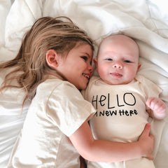 Hello I'm New Here Organic Baby Bodysuit by Tenth & Pine, product image 2