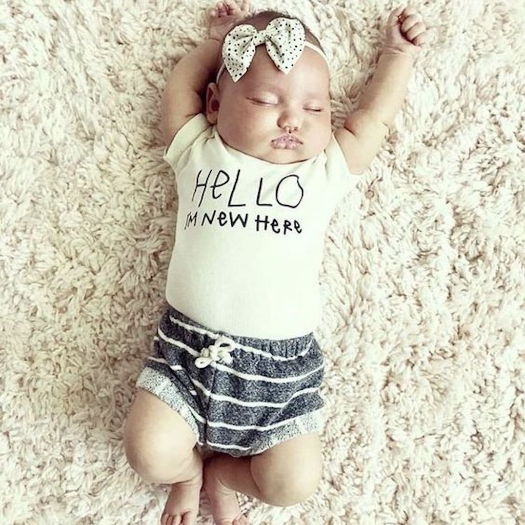 Hello I'm New Here Organic Baby Bodysuit by Tenth & Pine, product image 8