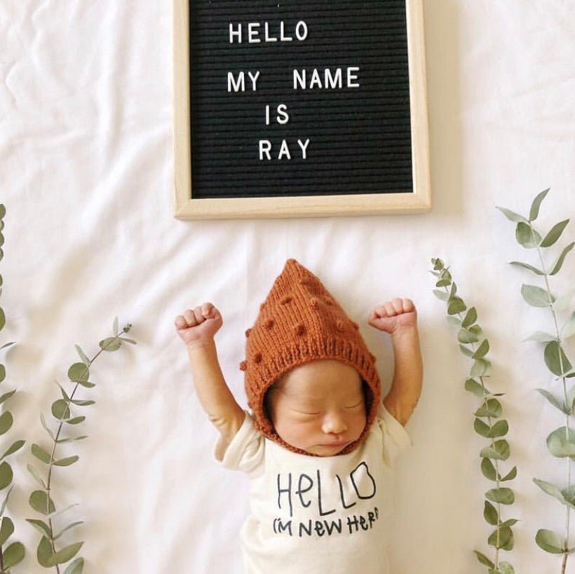Hello I'm New Here Organic Baby Bodysuit by Tenth & Pine, product image 9
