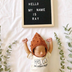 Hello I'm New Here Organic Baby Bodysuit by Tenth & Pine, product image 9