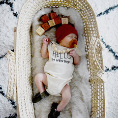 Hello I'm New Here Organic Baby Bodysuit by Tenth & Pine, product image 7