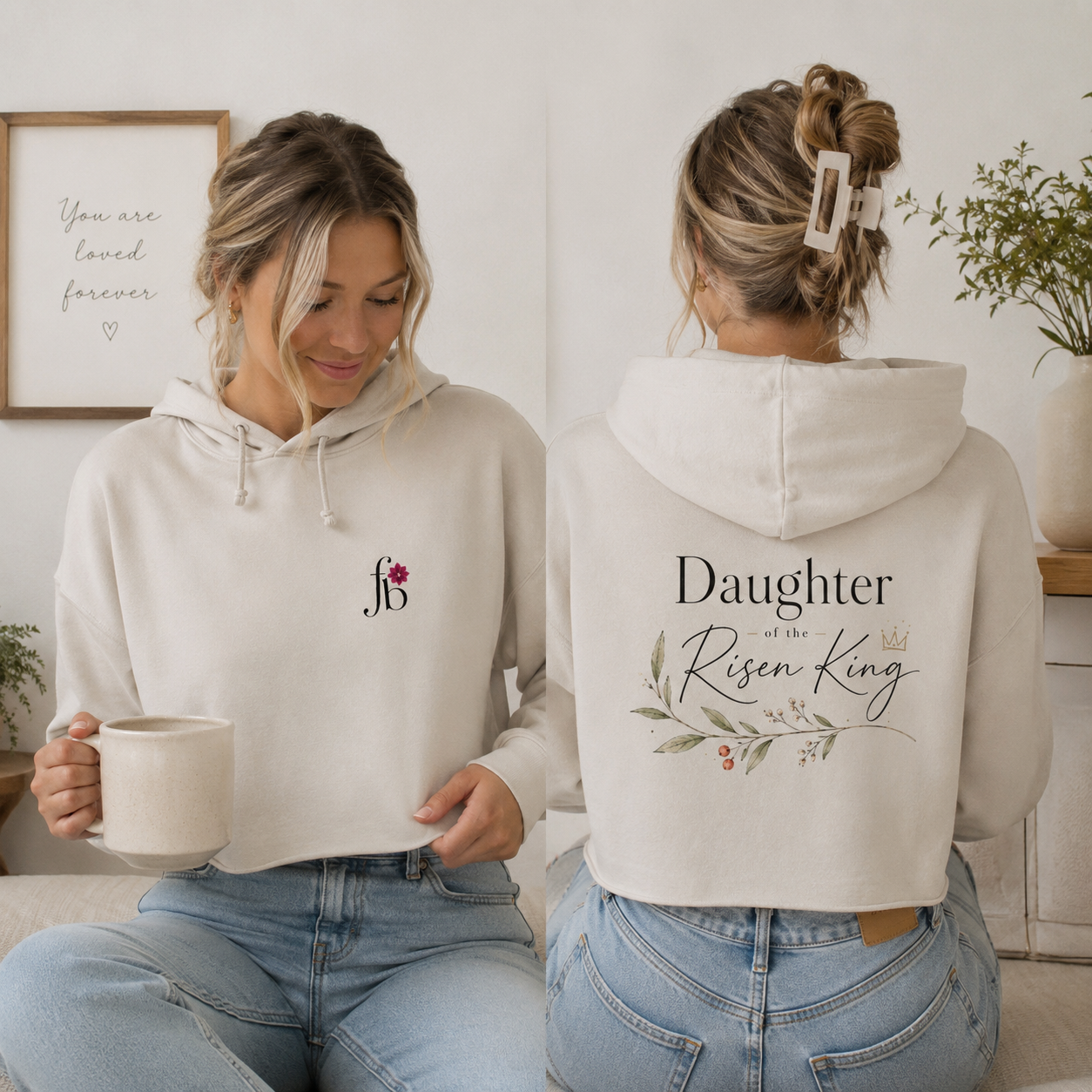 Daughter of the Risen King - Cropped Hooded Sweatshirt, Lightweight