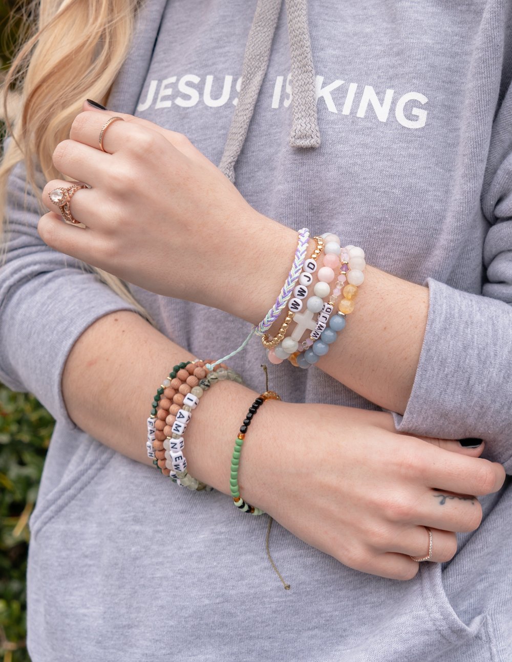 I Am New Letter Bracelet
