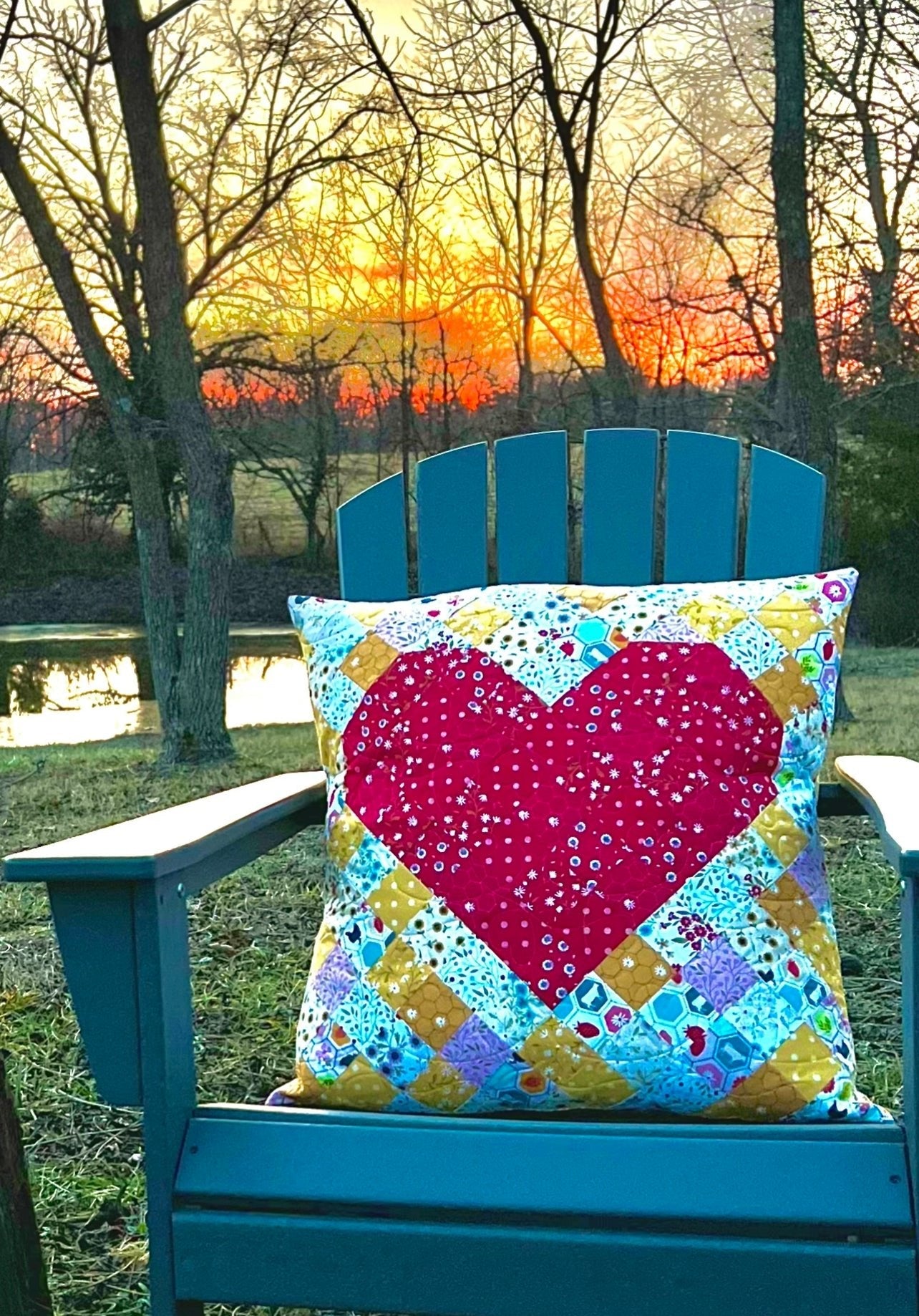I Love You More Heart Quilted Pillow Pattern - Paper Print Version