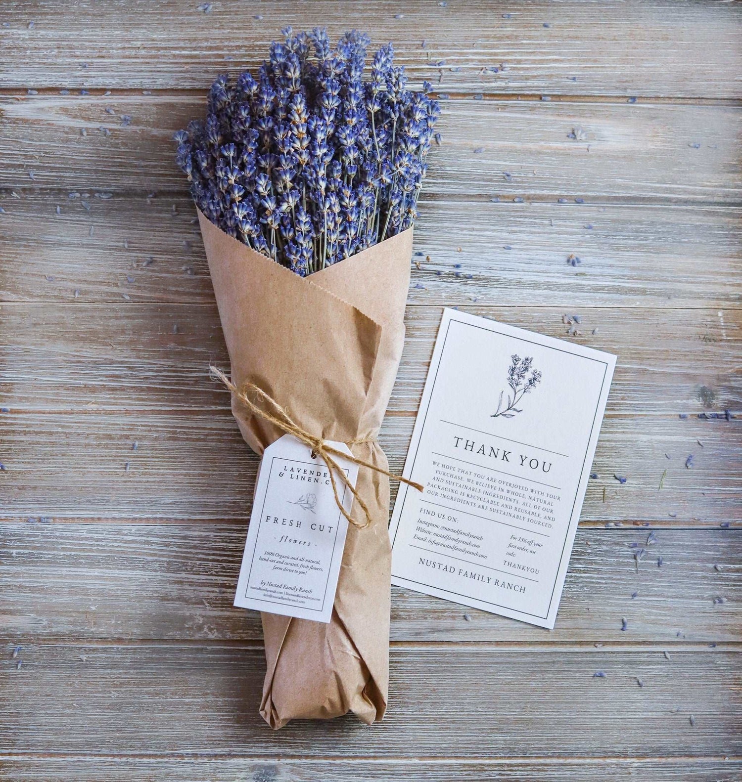 Dried Lavender Bundle – Lavender Gift for Her, Hand Wrapped California Lavender Bouquet