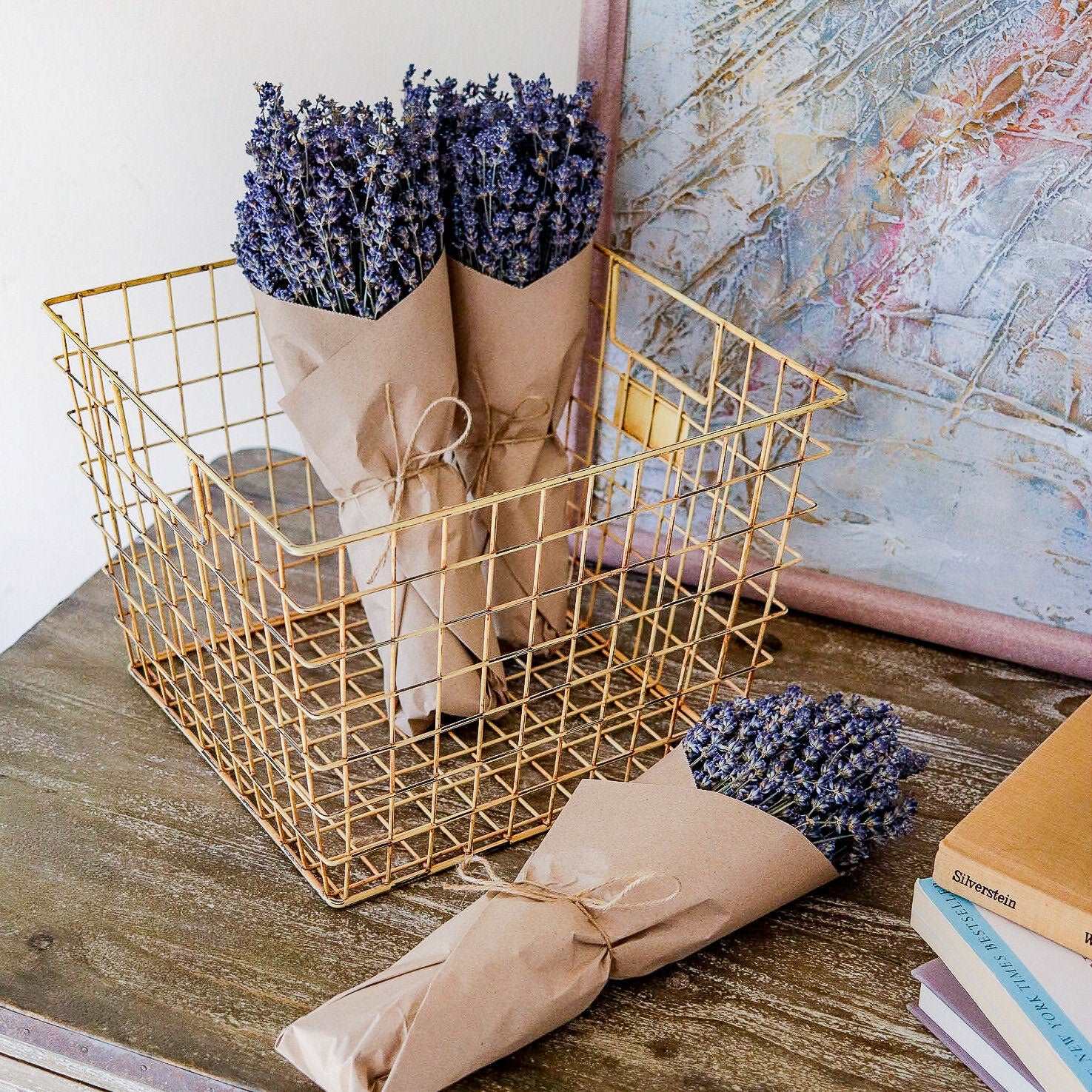Dried Lavender Bundle – Lavender Gift for Her, Hand Wrapped California Lavender Bouquet