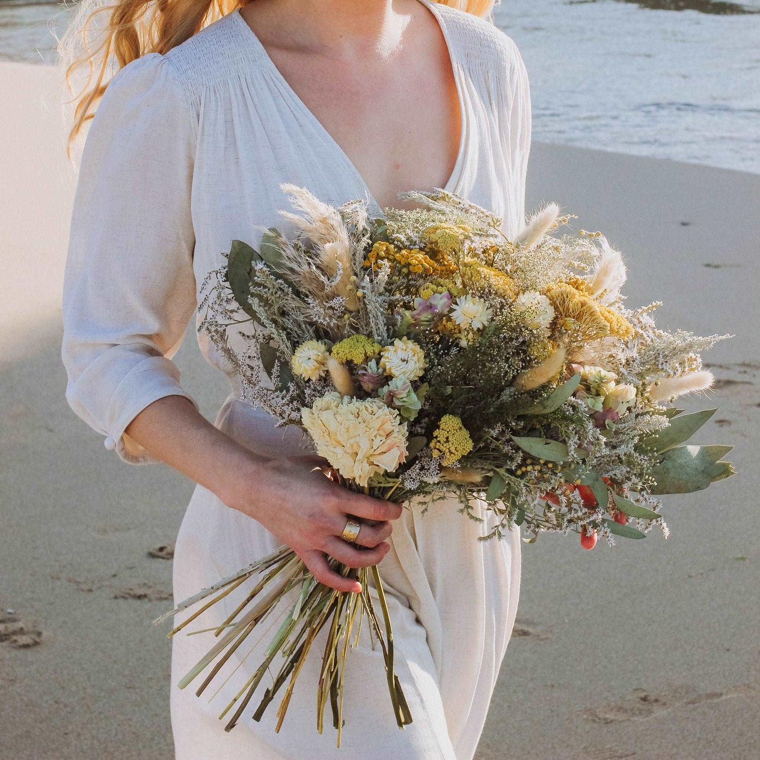 Dried Yarrow Flower Bouquet
