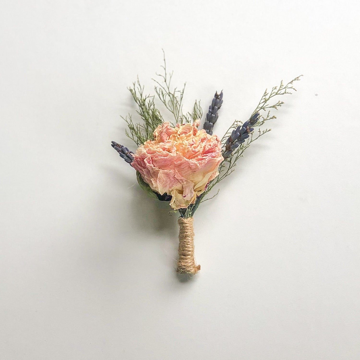 Dried Flowers for Weddings with Pink Peony and Lavender / Dried Bridal bouquet / Rustic Boho Bridesmaid bouquet / Wildflower bouquet