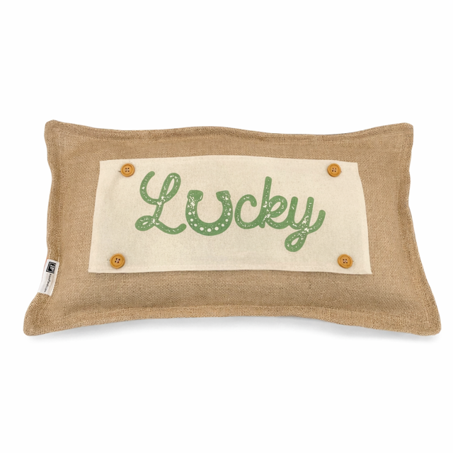 PANEL ONLY: RECTANGLE Holiday Spring, St. Patrick's Day, March 17th Leprechaun, Horse Shoe, Green, Irish, VINTAGE WORN LUCKY