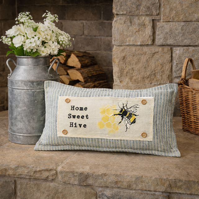 PANEL ONLY: RECTANGLE Boho Beehive Happy Mother's Day Summer, Spring; 1 BEE HOME SWEET HIVE