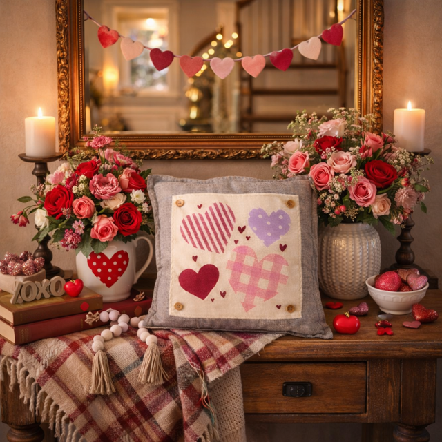 PANEL ONLY: 
SQUARE Holiday Pure & Simple Aesthetic Classy Clean Boho Heart Cursive Honest Natural Love Winter, Valentine's, Hearts, Red, Purple, Pink, Polk-a-dot, Stripes, Gingham, Plaid: SQUARE HEARTS;