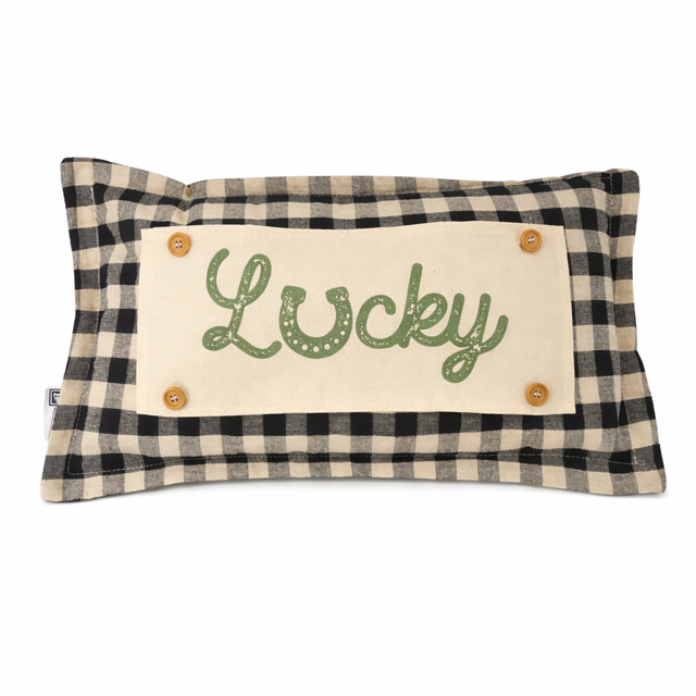 PANEL ONLY: RECTANGLE Holiday Spring, St. Patrick's Day, March 17th Leprechaun, Horse Shoe, Green, Irish, VINTAGE WORN LUCKY