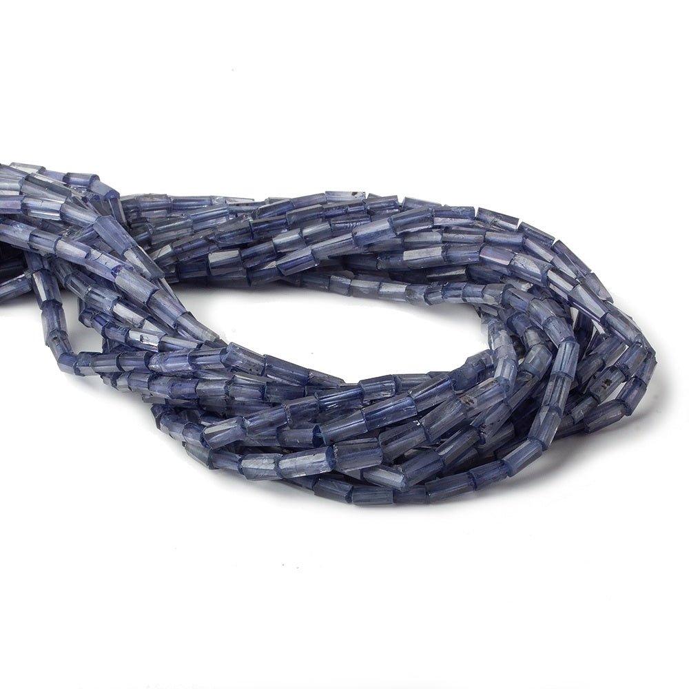 Iolite Faceted Cylinder Tubes 14 inch 49 beads