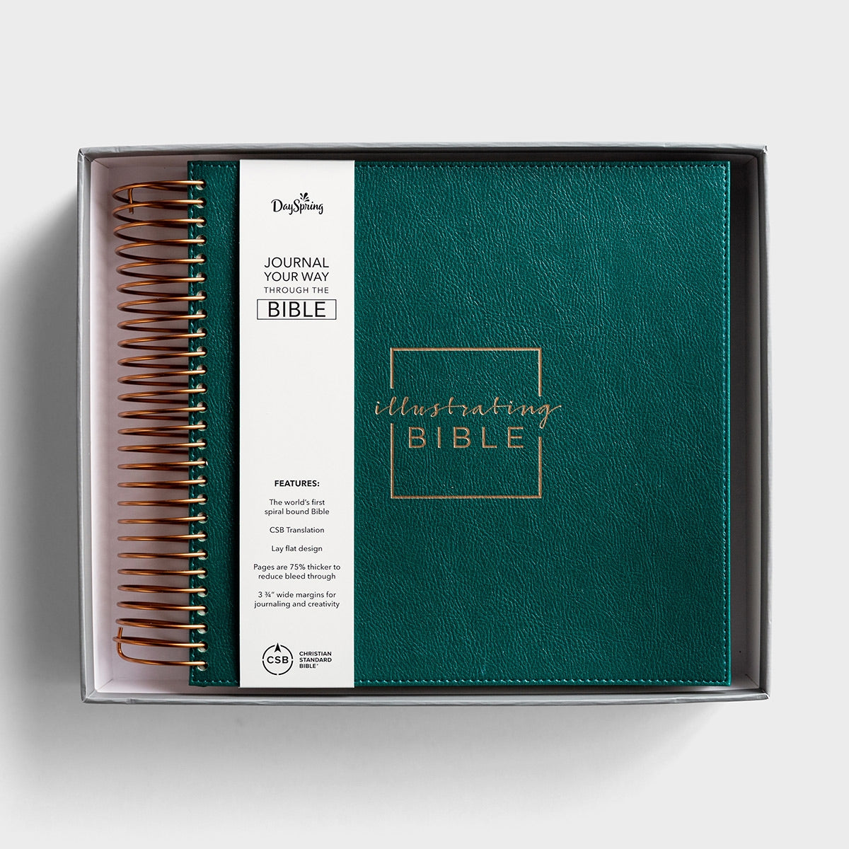 DaySpring - CSB Illustrating Journaling Bible – Green Faux Leather