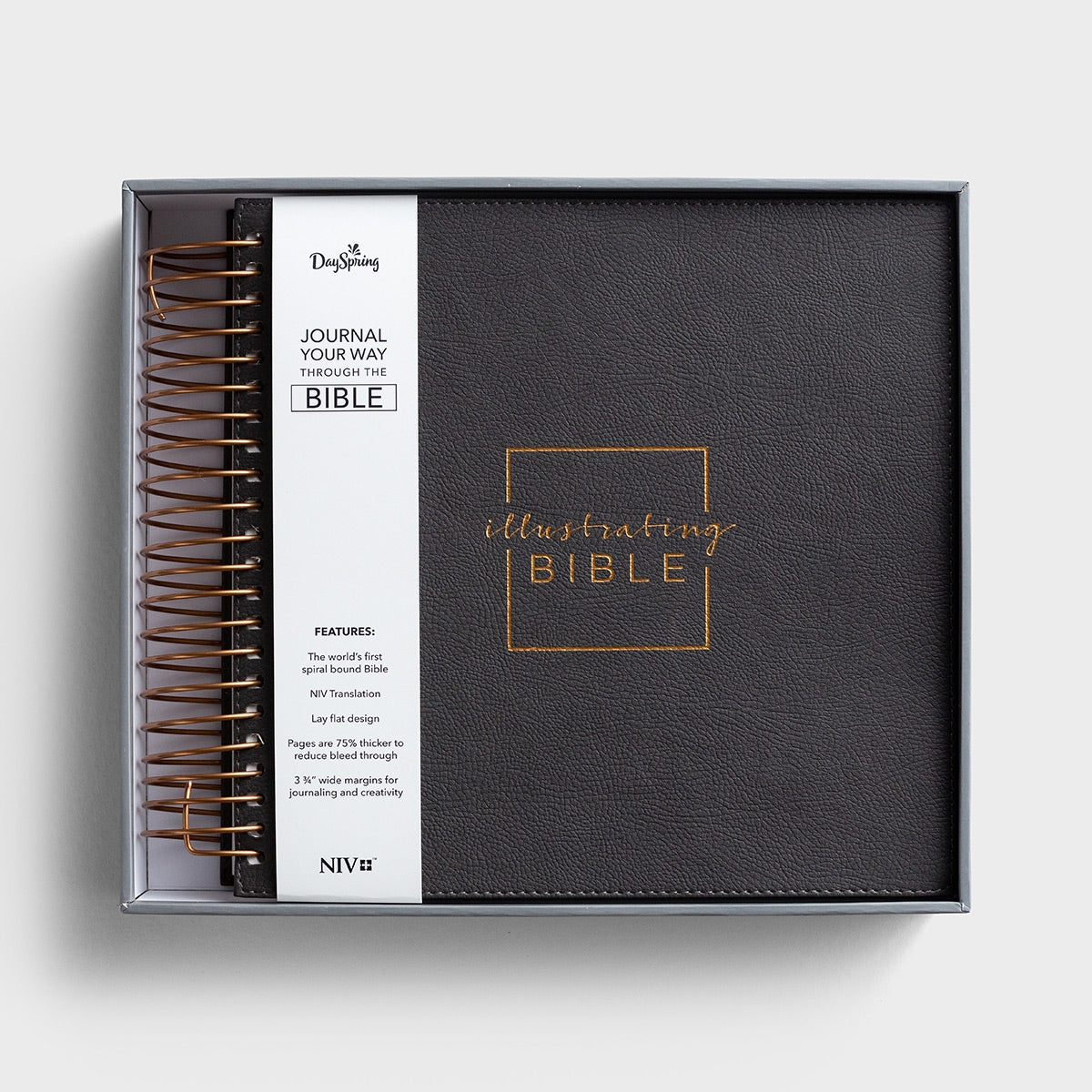 DaySpring - NIV Illustrating Journaling Bible – Dark Grey Faux Leather