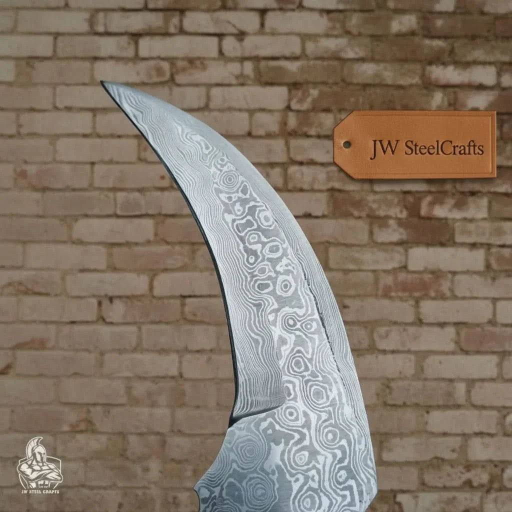 Karambit Knife with Black horn and Stainless steel handle.