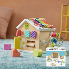 Brain & Hands Playset — Montessori Box (4–6 Months) + Activity Cube by Tiny Land INC