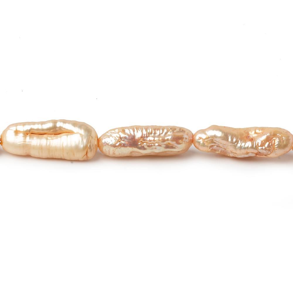 Latte Straight Drill Biwa Freshwater Pearl 14 inch 24 pieces 6x15mm