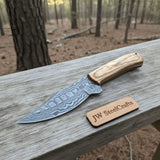 Custom Made Skinner Knife with Premium Wood Handle – Handmade Hunting Blade