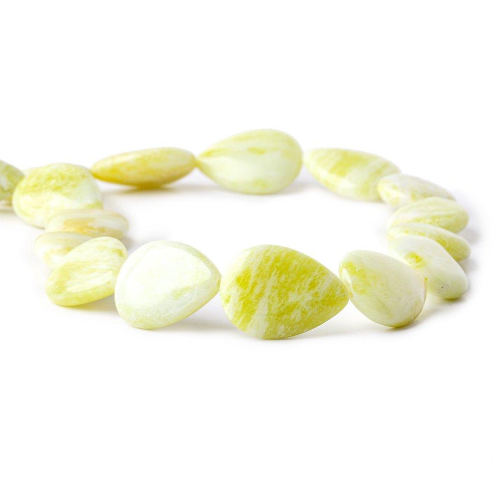 Lime Jade Plain Pear Beads, 14 inch 16pcs/strand