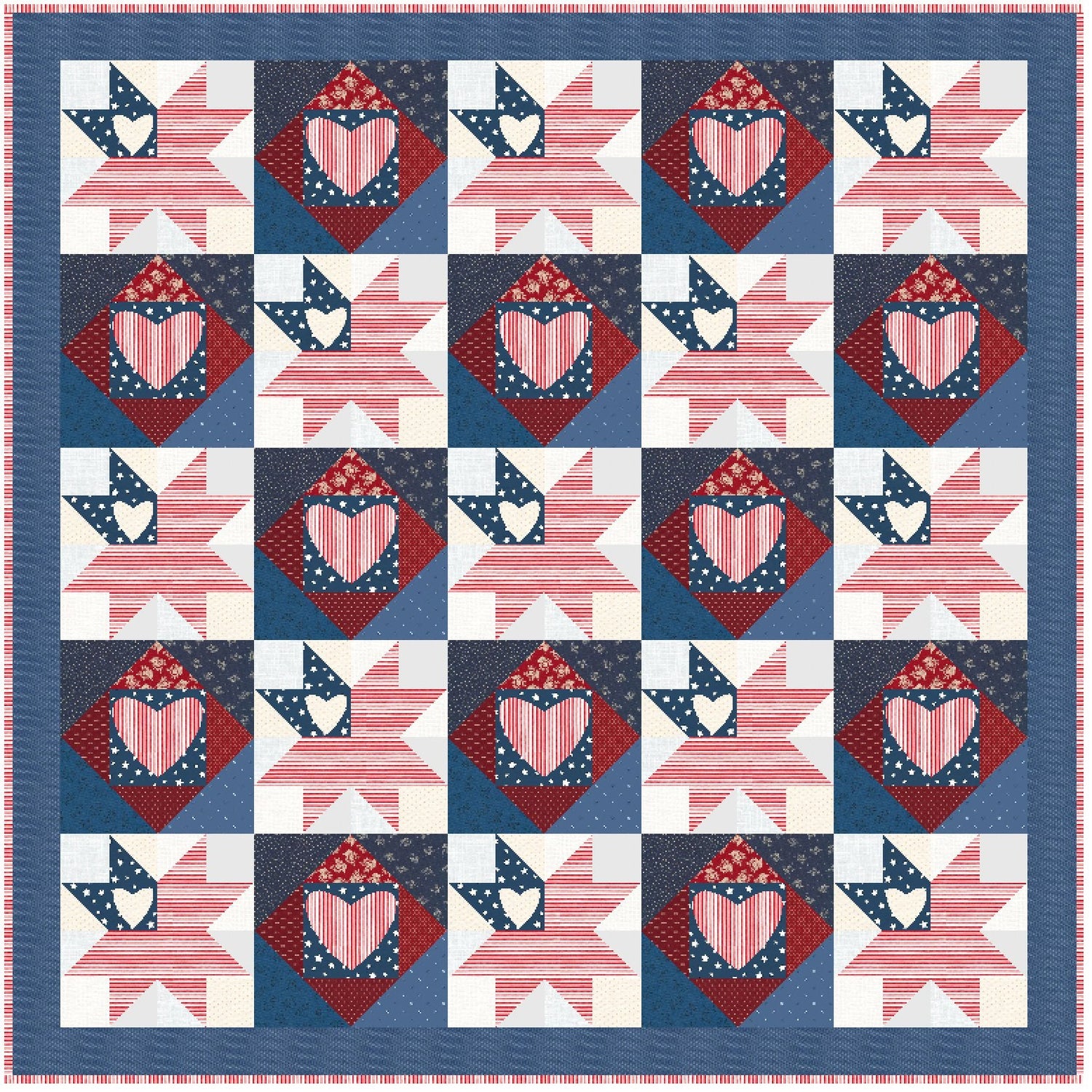 Love of Liberty Quilt Pattern - Paper Print Version, Mailed