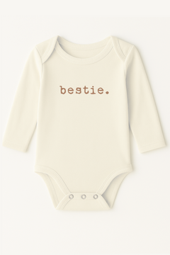 Bestie Clay Organic Cotton Baby Bodysuit Long Sleeve by Tenth & Pine
