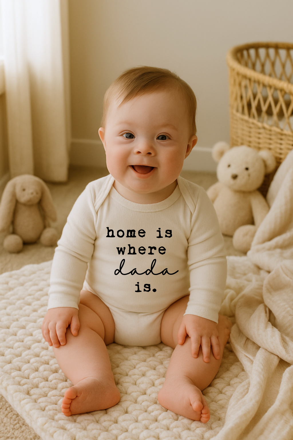 Home is Where Dada is Organic Bodysuit Long Sleeve by Tenth & Pine, product image 2