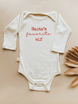 Santa's Favorite Elf Organic Baby Bodysuit Long Sleeve by Tenth & Pine, product image 4