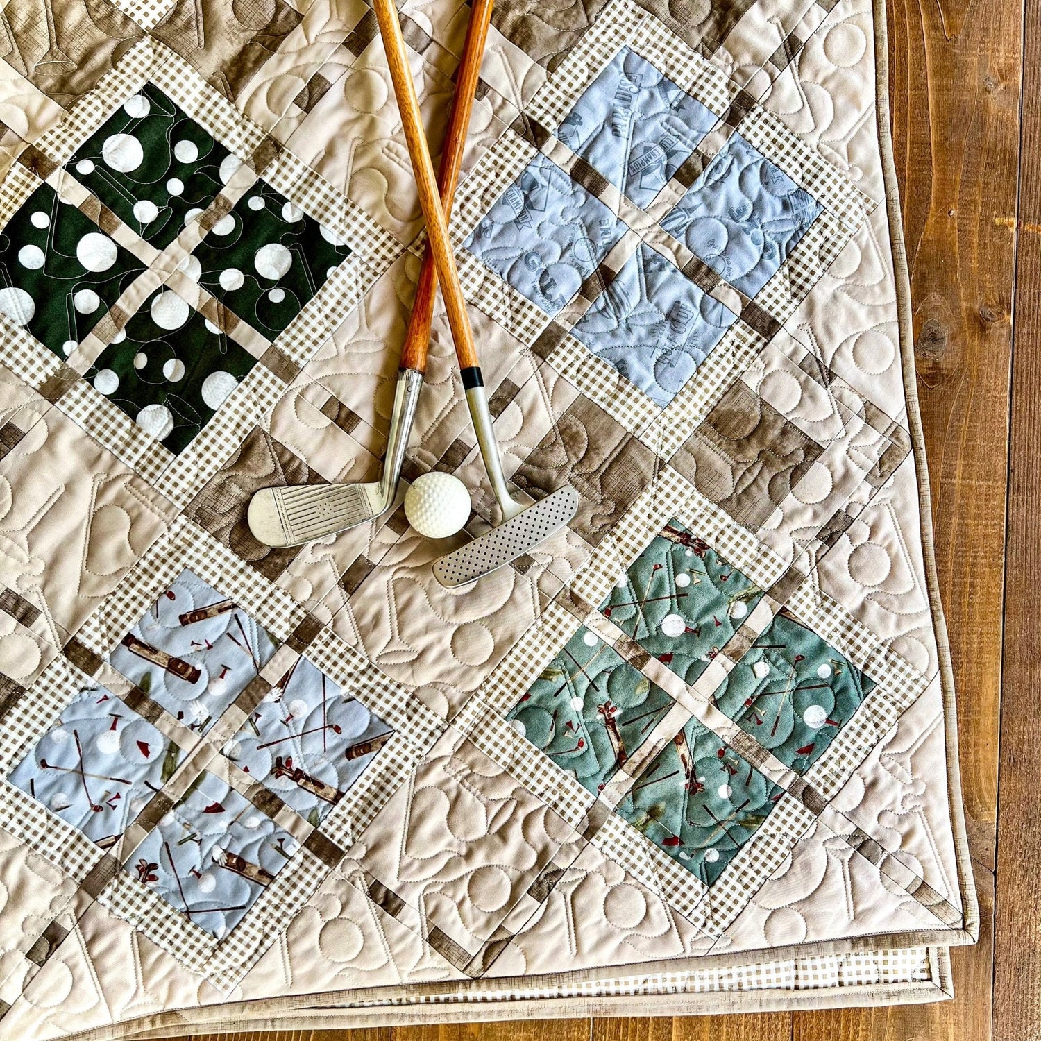 Match Play Argyle Golf Quilt Pattern - Paper Print Version
