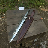Silver Wire Medieval Quillon Dagger  Mirror Polish Handmade Steel Blade