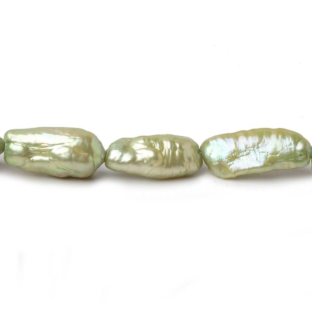 Mint Green Freshwater Pearl Straight Drill Biwa