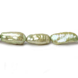 Mint Green Freshwater Pearl Straight Drill Biwa